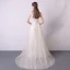 Bling Bling Champagne Evening Dresses  2018 A-Line / Princess Scoop Neck Sleeveless Appliques Flower Sequins Beading Sash Court Train Ruffle Formal Dresses