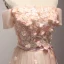 Chic / Beautiful Champagne Evening Dresses  2017 A-Line / Princess Floor-Length / Long Cascading Ruffles Off-The-Shoulder Short Sleeve Backless Appliques Flower Beading Crystal Formal Dresses