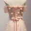 Chic / Beautiful Champagne Evening Dresses  2017 A-Line / Princess Floor-Length / Long Cascading Ruffles Off-The-Shoulder Short Sleeve Backless Appliques Flower Beading Crystal Formal Dresses
