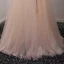 Chic / Beautiful Champagne Evening Dresses  2017 A-Line / Princess Floor-Length / Long Cascading Ruffles Off-The-Shoulder Short Sleeve Backless Appliques Flower Beading Crystal Formal Dresses