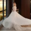 Schlicht Ivory / Creme Strand Brautkleider 2018 A Linie V-Ausschnitt Ärmellos Rückenfreies Applikationen Blumen Perle Pailletten Rüschen Sweep / Pinsel Zug