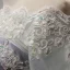 Modern / Fashion Grey Party Dresses 2017 Cascading Ruffles Short A-Line / Princess Off-The-Shoulder 1/2 Sleeves Backless Lace Appliques Beading Sequins Bow Sash Formal Dresses
