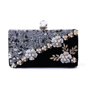 Vintage Zwarte Parel Rhinestone Gala Handtassen 2023