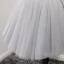 Chic / Belle Gris Robe De Fete 2017 Volants en Cascade Courte Robe Boule épaules V-Cou Sans Manches Dos Nu Perlage Paillettes Faux Diamant Appliques Fleur Robe De Ceremonie