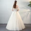 Modern / Fashion Ivory See-through Wedding Dresses 2018 A-Line / Princess V-Neck Short Sleeve Backless Beading Appliques Flower Bow Sash Ruffle Floor-Length / Long