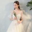 Modern / Fashion Ivory See-through Wedding Dresses 2018 A-Line / Princess V-Neck Short Sleeve Backless Beading Appliques Flower Bow Sash Ruffle Floor-Length / Long