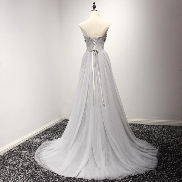 Fine Grå Cocktailkjoler 2017 Prinsesse Asymmetrisk Gripende Ruffles Kjæreste Uten Ermer Ryggløse Beading Krystall Paljetter Glitter Formelle Kjoler
