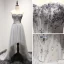 Fine Grå Cocktailkjoler 2017 Prinsesse Asymmetrisk Gripende Ruffles Kjæreste Uten Ermer Ryggløse Beading Krystall Paljetter Glitter Formelle Kjoler