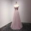Fine Perle Rosa Selskapskjoler 2017 Prinsesse Lange Gripende Ruffles Kjæreste Uten Ermer Ryggløse Perle Beading Appliques Blomst Formelle Kjoler