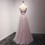 Fine Perle Rosa Selskapskjoler 2017 Prinsesse Lange Gripende Ruffles Kjæreste Uten Ermer Ryggløse Perle Beading Appliques Blomst Formelle Kjoler