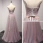 Fine Perle Rosa Selskapskjoler 2017 Prinsesse Lange Gripende Ruffles Kjæreste Uten Ermer Ryggløse Perle Beading Appliques Blomst Formelle Kjoler