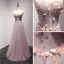 Fine Perle Rosa Selskapskjoler 2017 Prinsesse Lange Gripende Ruffles Kjæreste Uten Ermer Ryggløse Perle Beading Appliques Blomst Formelle Kjoler