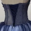 Modern / Fashion Navy Blue Cocktail Dresses 2017 Cascading Ruffles Short Ball Gown Strapless Sleeveless Backless Beading Sequins Rhinestone Appliques Flower Formal Dresses
