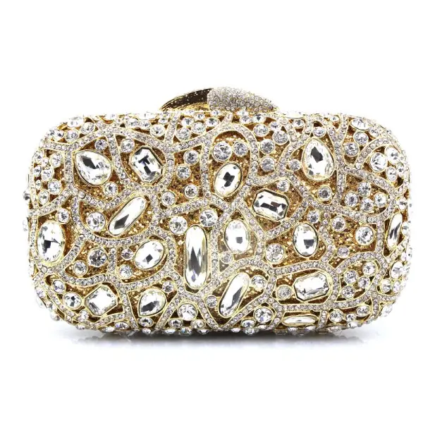Luxury / Gorgeous Multi-Colors Clutch Bags Beading Crystal Glitter Rhinestone Metal Cocktail Party Evening Party Accessories 2019