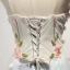 Chic / Beautiful Sky Blue Evening Dresses  2017 A-Line / Princess Floor-Length / Long Cascading Ruffles Strapless Sleeveless Backless Rhinestone Beading Crystal Appliques Flower Formal Dresses