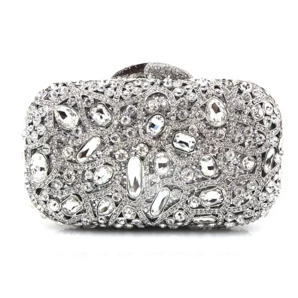 Luxury / Gorgeous Multi-Colors Clutch Bags Beading Crystal Glitter Rhinestone Metal Cocktail Party Evening Party Accessories 2019