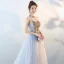 Chinese style Grey Evening Dresses  2018 A-Line / Princess High Neck Sleeveless Rhinestone Court Train Ruffle Backless Formal Dresses