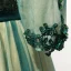 Classic Dark Green Evening Dresses  2017 A-Line / Princess Floor-Length / Long Cascading Ruffles Scoop Neck 3/4 Sleeve Backless Lace Appliques Rhinestone Beading Crystal Pearl Pierced Formal Dresses
