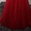 Modern / Fashion Red Evening Dresses  2017 A-Line / Princess Floor-Length / Long Cascading Ruffles V-Neck Sleeveless Backless Pearl Beading Lace Appliques Flower Bow Sash Formal Dresses