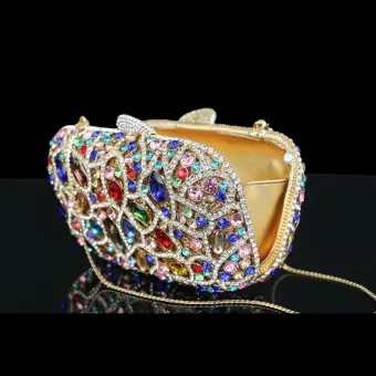 Luxe Multi Couleurs Pochette Perlage Cristal Glitter Faux Diamant Métal Cocktail Soirée Accessorize 2019