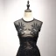 Bling Bling Black Homecoming Graduation Dresses 2018 A-Line / Princess Scoop Neck Sleeveless Appliques Pierced Lace Pearl Beading Knee-Length Ruffle Formal Dresses