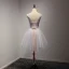 Modern / Fashion Sky Blue Homecoming Graduation Dresses 2017 Cascading Ruffles Short Ball Gown Scoop Neck Sleeveless Backless Rhinestone Pearl Lace Appliques Flower Pierced Formal Dresses