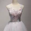 Modern / Fashion Sky Blue Homecoming Graduation Dresses 2017 Cascading Ruffles Short Ball Gown Scoop Neck Sleeveless Backless Rhinestone Pearl Lace Appliques Flower Pierced Formal Dresses