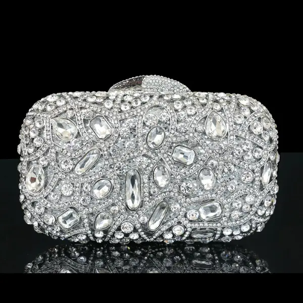Luxury / Gorgeous Multi-Colors Clutch Bags Beading Crystal Glitter Rhinestone Metal Cocktail Party Evening Party Accessories 2019