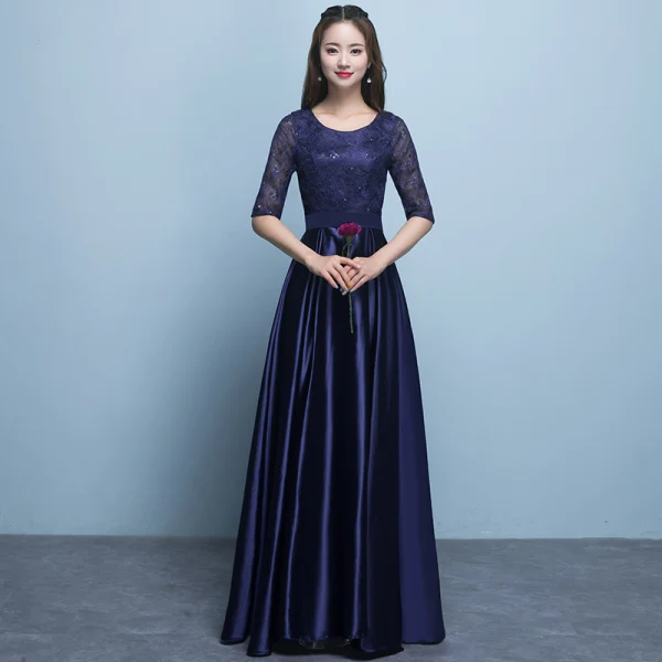 Chic / Beautiful Jade Green Bridesmaid Dresses 2018 A-Line / Princess Scoop Neck 1/2 Sleeves Sash Sequins Floor-Length / Long Ruffle Backless Wedding Party Dresses