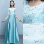 Chic / Beautiful Jade Green Bridesmaid Dresses 2018 A-Line / Princess Scoop Neck 1/2 Sleeves Sash Sequins Floor-Length / Long Ruffle Backless Wedding Party Dresses