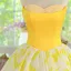 Chic / Belle Jaune Courte de retour Robe De Fête 2024 Robe De Graduation Bustier Sans Manches Dos Nu Tulle