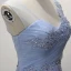 Chic / Belle Bleu Ciel Robe De Soirée 2017 Princesse Longue Volants en Cascade V-Cou épaules Sans Manches Dos Nu Faux Diamant En Dentelle Appliques Glitter Percé Robe De Ceremonie