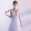 Elegant Blushing Pink Evening Dresses  2018 A-Line / Princess V-Neck Sleeveless Butterfly Appliques Lace Watteau Train Ruffle Backless Formal Dresses