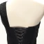 Klassisch Schwarz Partykleider 2017 Fallende Rüsche Wadenlang A Linie One-Shoulder Ärmellos Rückenfreies Strass Stoffgürtel Glanz Festliche Kleider