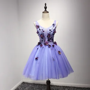 Fine Syrin Cocktailkjoler 2017 Gripende Ruffles Korte Ballkjole V Hals Skuldre Uten Ermer Ryggløse Beading Krystall Appliques Blomst Formelle Kjoler