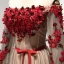 Modern / Fashion Red Pearl Pink Evening Dresses  2017 A-Line / Princess Floor-Length / Long Cascading Ruffles Off-The-Shoulder Long Sleeve Backless Beading Crystal Appliques Flower Sash Formal Dresses