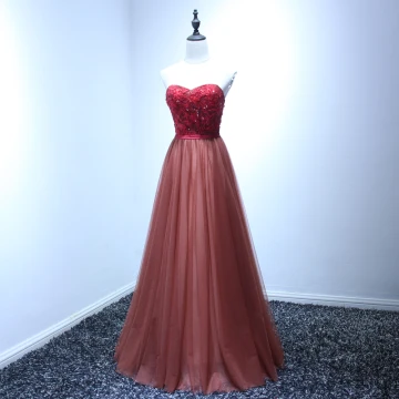 Chic Beautiful Red Evening Dresses 2017 A Line Princess Floor Length Long Cascading Ruffles Sweetheart Sleeveless Backless Beading Sequins Lace Appliques Sash Formal Dresses