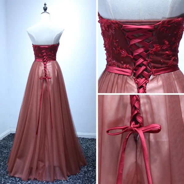 Fine Rød Selskapskjoler 2017 Prinsesse Lange Gripende Ruffles Kjæreste Uten Ermer Ryggløse Beading Paljetter Blonder Appliques Sash Formelle Kjoler