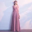 Élégant Rose Bonbon Percé Robe De Soirée 2018 Princesse V-Cou 3/4 Manches Appliques Fleur Faux Diamant Longue Volants Dos Nu Robe De Ceremonie