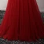 Chinese style Red Evening Dresses  2017 Floor-Length / Long A-Line / Princess Cascading Ruffles High Neck 3/4 Sleeve Pearl Sequins Lace Appliques Pierced Formal Dresses