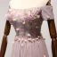 Chic / Beautiful Pearl Pink Evening Dresses  2017 A-Line / Princess Floor-Length / Long Cascading Ruffles Off-The-Shoulder Short Sleeve Backless Pearl Beading Lace Appliques Flower Formal Dresses