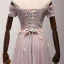 Chic / Beautiful Pearl Pink Evening Dresses  2017 A-Line / Princess Floor-Length / Long Cascading Ruffles Off-The-Shoulder Short Sleeve Backless Pearl Beading Lace Appliques Flower Formal Dresses