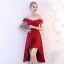 Unique Blanche de retour Robe De Graduation 2018 Princesse De l'épaule Manches Courtes Asymétrique Volants Dos Nu Robe De Ceremonie