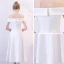 Unique Blanche de retour Robe De Graduation 2018 Princesse De l'épaule Manches Courtes Asymétrique Volants Dos Nu Robe De Ceremonie