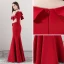 Modest / Simple Red See-through Evening Dresses  2018 Trumpet / Mermaid Scoop Neck Short Sleeve Appliques Lace Pearl Floor-Length / Long Ruffle Formal Dresses