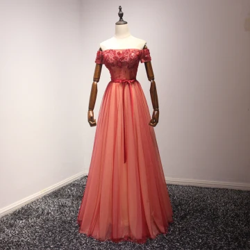 Élégant Rouge Robe De Soirée 2017 Princesse Longue Volants En Cascade De L Épaule Manches Courtes Dos Nu Ceinture Perlage Cristal Glitter Appliques Fleur Robe De Ceremonie