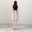 Modest / Simple Black Blushing Pink Homecoming Graduation Dresses 2018 A-Line / Princess Amazing / Unique V-Neck Sleeveless Bow Sash Knee-Length Ruffle Backless Formal Dresses