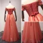 Elegant Red Evening Dresses  2017 A-Line / Princess Floor-Length / Long Cascading Ruffles Off-The-Shoulder Short Sleeve Backless Sash Beading Crystal Glitter Appliques Flower Formal Dresses