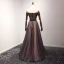 Élégant Noire Robe De Soirée 2017 Princesse Longue Volants en Cascade De l'épaule Manches Courtes Dos Nu Perlage Cristal Métal Ceinture Robe De Ceremonie