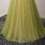 Élégant Vert Lime Robe De Soirée 2017 Princesse Longue Volants en Cascade V-Cou épaules Sans Manches Dos Nu Perlage Cristal Paillettes Appliques Fleur Noeud Ceinture Robe De Ceremonie